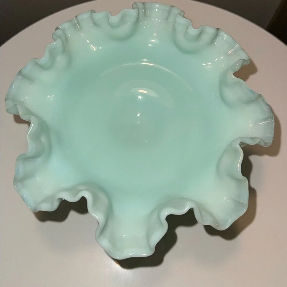 Fenton milky green Hobnail Compote Bowl - Picture 2 of 3